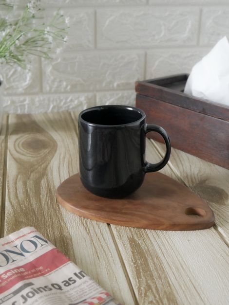 Femora Ceramic Black Coffee Mug 320 ml | Espresso Coffee Mug