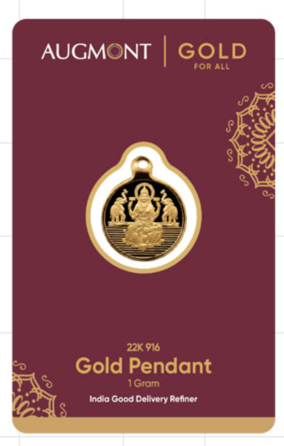 22 Karat 916 Gold Pendant | 1 g | Augmont
