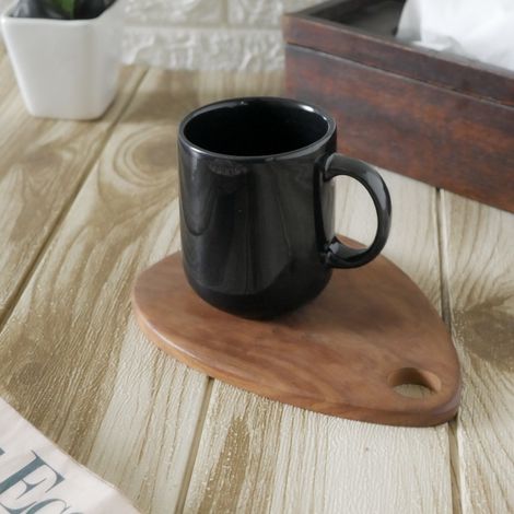 Femora Ceramic Black Coffee Mug 320 ml | Espresso Coffee Mug