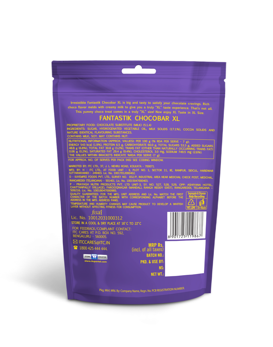 Candyman Fantastik Choco Bar XL Chocolate Home Pack
