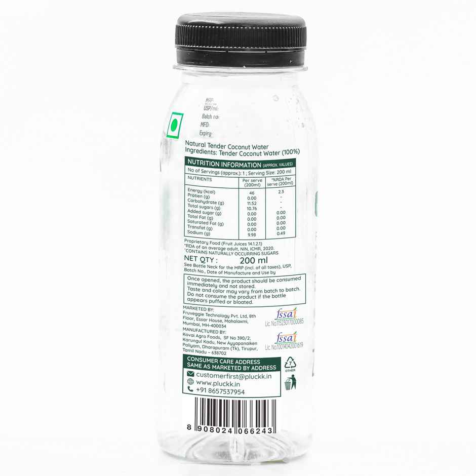 Pluckk Natural Tender Coconut Water | Hydration With Potassium & Electrolytes | No Preservatives | Combo