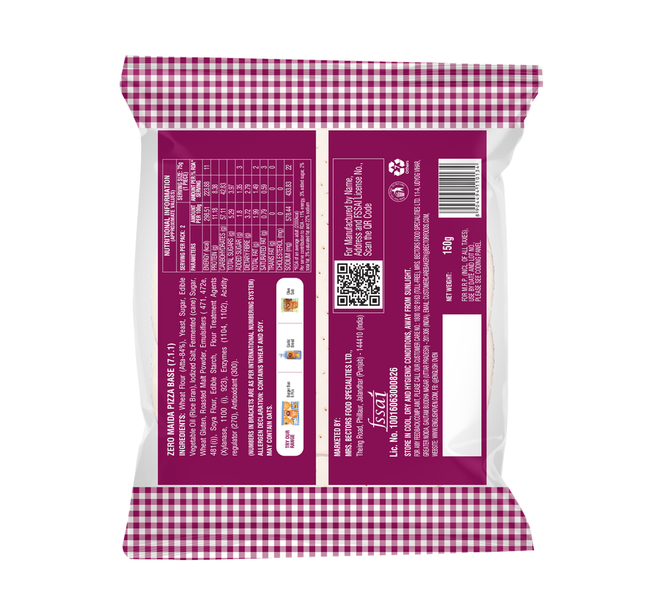 English Oven Zero Maida Pizza Base | No Artificial Preservatives| No Palm Oil