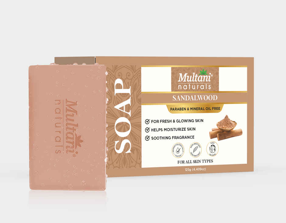 Multani Natural Sandalwood Handmade Soap | Hydrates and Rejuvenates Dry Skin