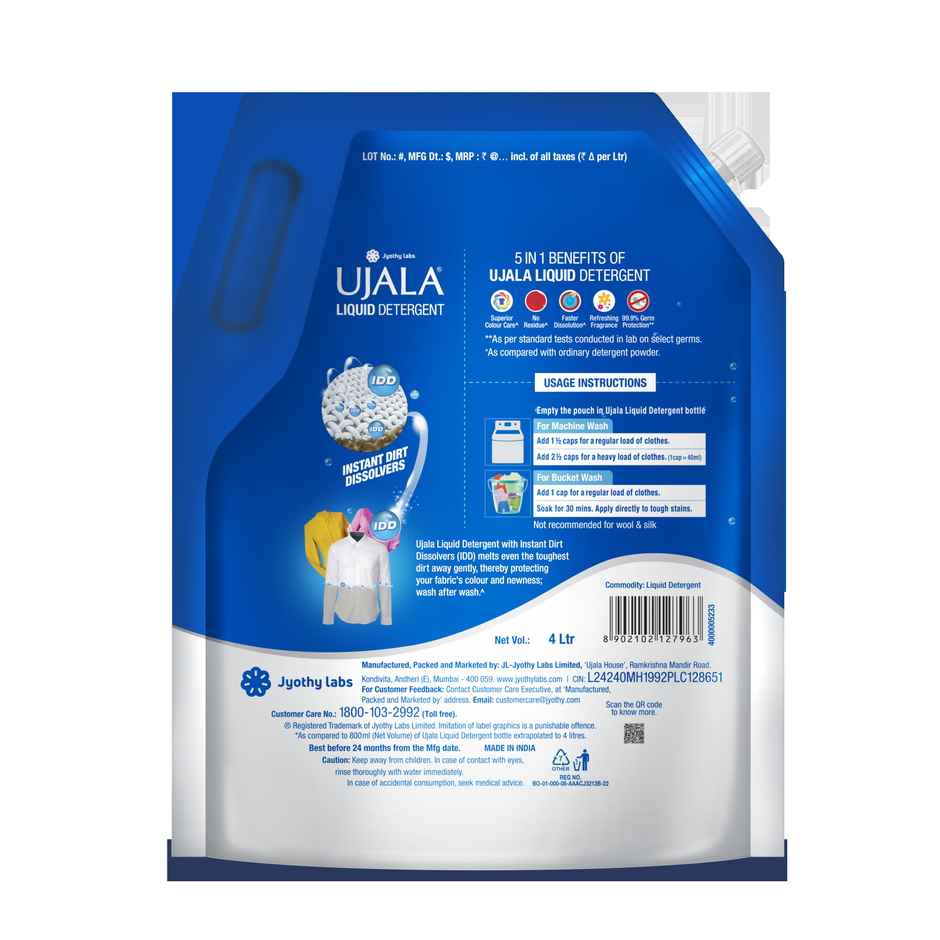 Ujala Top Load Liquid Detergent for Tough Stains and Fresh Fragrance