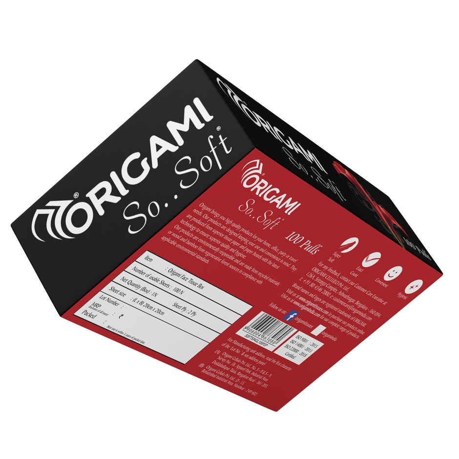 Origami So Soft Facial Tissues Box - Pack of 1 (200 Pulls each, 2 Ply)