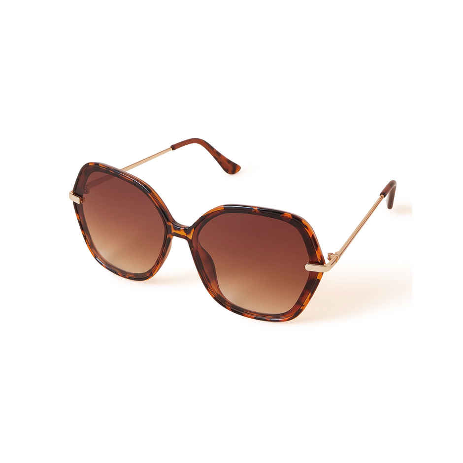 Accessorize London Women's Soft Hexagon Sunglasses | Brown