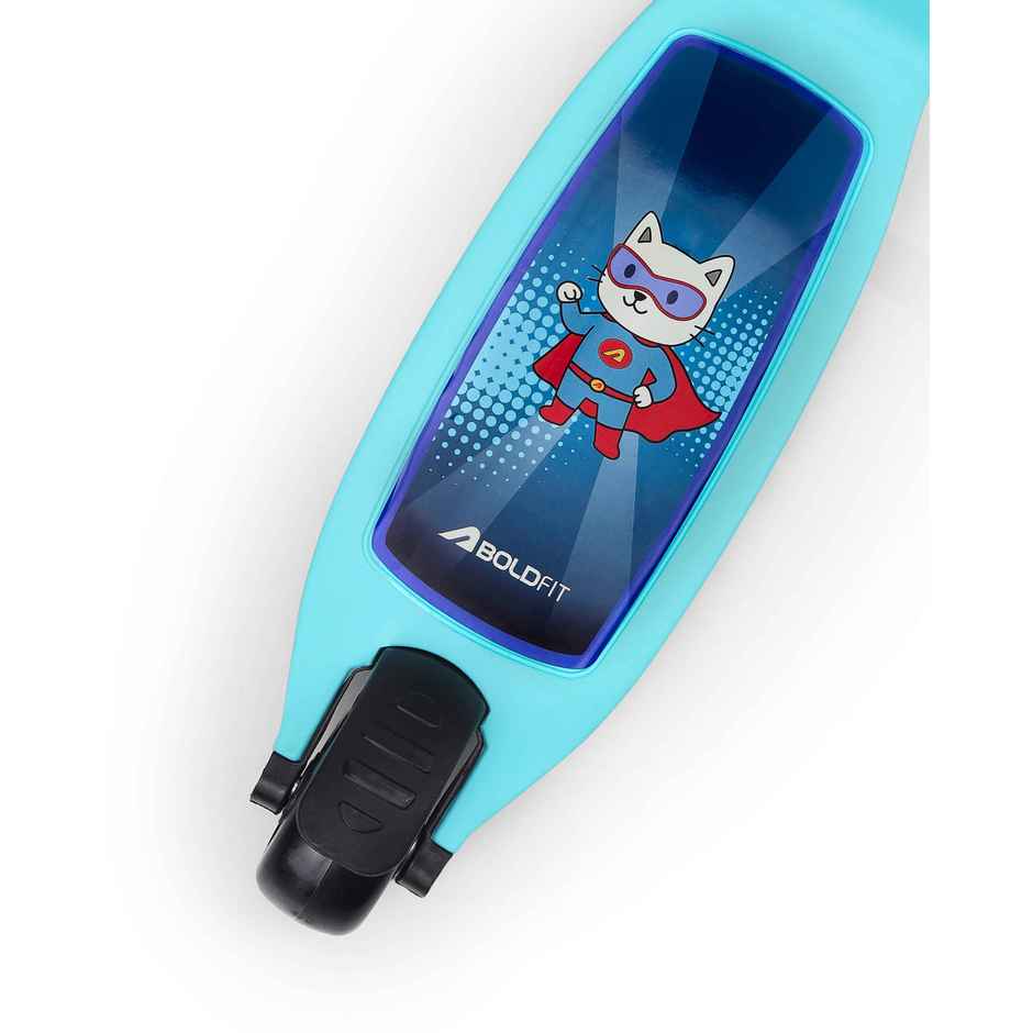 Boldfit Kids 3 Wheel Scooter | LED Wheels Foldable Adjustable Height Max 50kg Zigfold | Blue