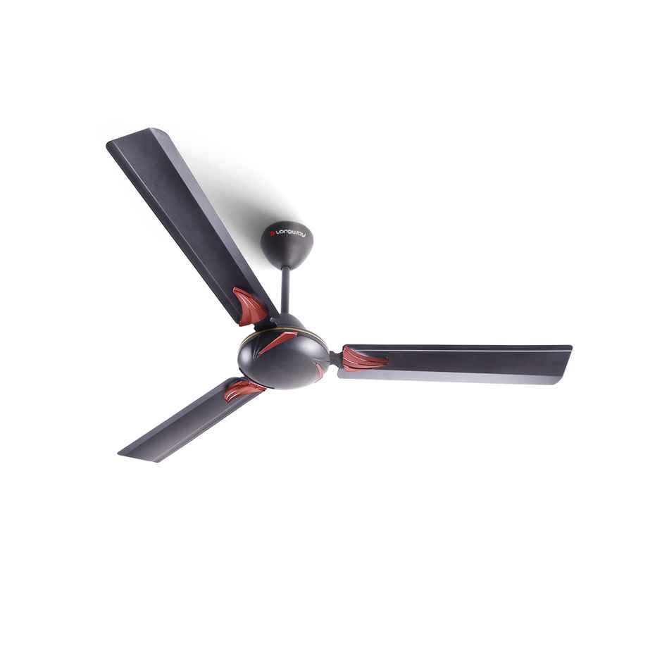LONGWAY Creta P1 50W Ceiling Fan, 1200mm/48 inch, Ultra High Speed, Anti-Dust, Star Rated - Smoked Brown