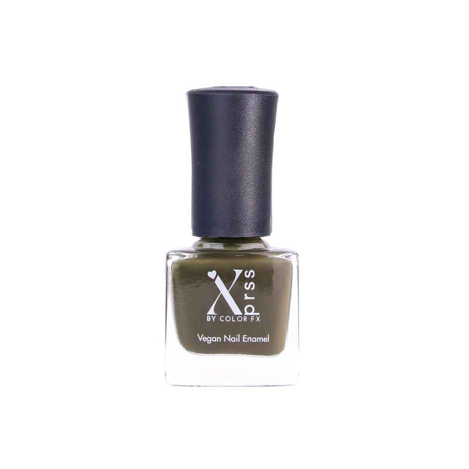 Color Fx Xprss Olive Green Glossy & Transparent Top coat Nail Polish, Long Lasting Nail Paint, 309 - 313