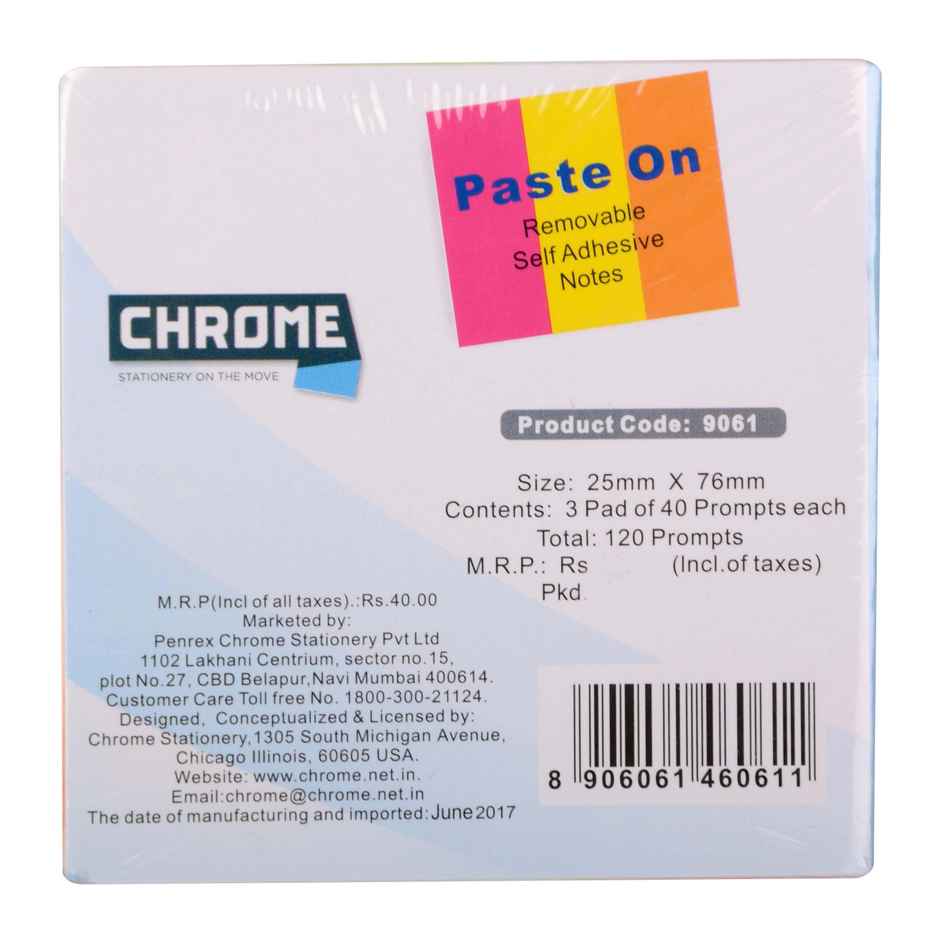 Chrome 25Mmx76Mm Sticky Notes Flag - 3 Colors