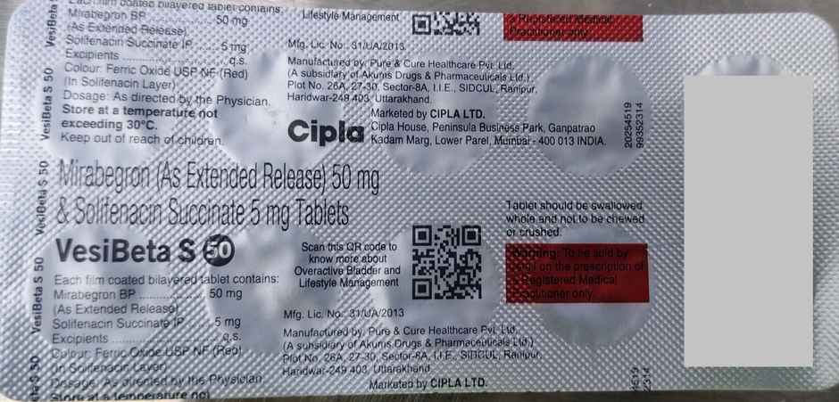 Vesibeta S 50 Tablet ER