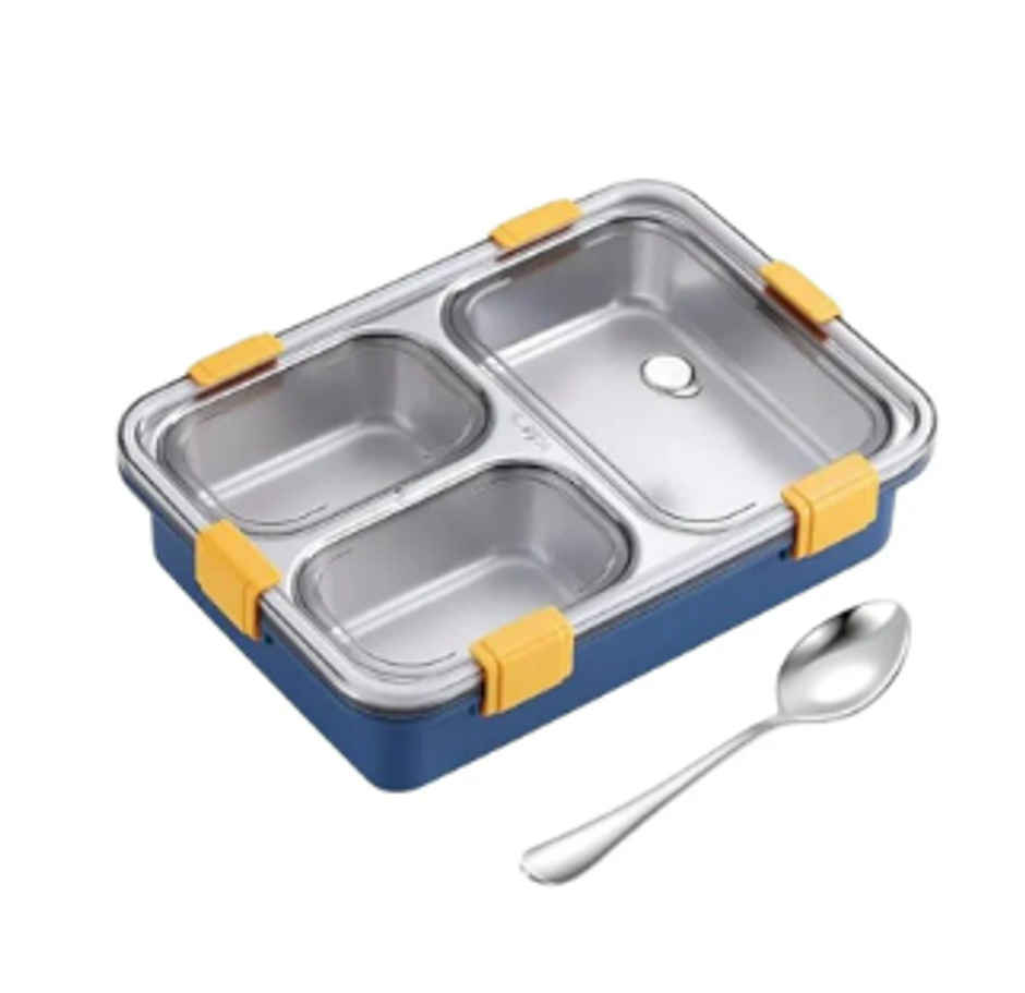 YELLOCUT Stainless Steel & Plastic Lid Lunch Box | Multicolour - 900 ml