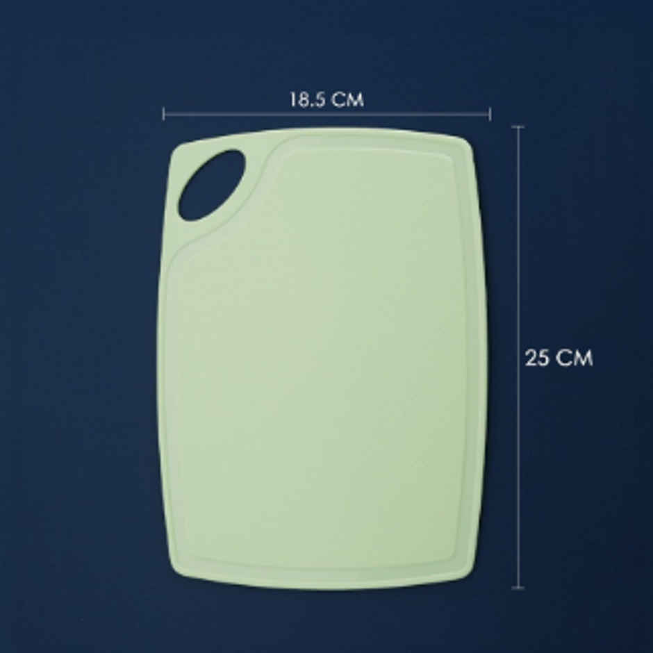 YELLOCUT 3 in 1 Plastic & Stainless Steel Chopping Board Set | Green