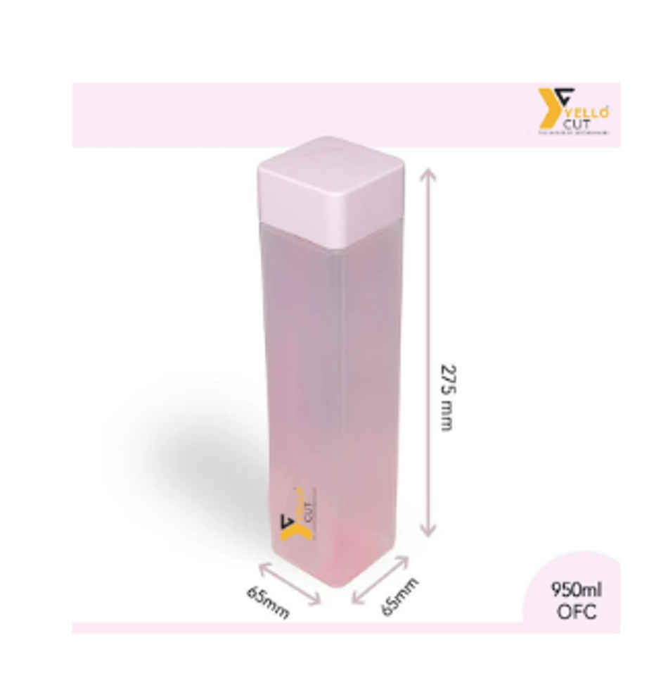 YELLOCUT Fridge Square Plastic Bottle Set | 950 ml | Colour May Vary