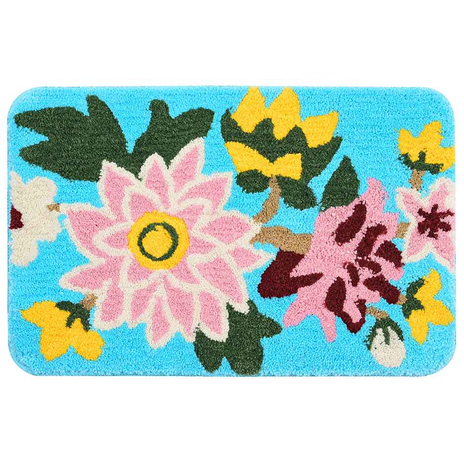 Saral Home Nature Super Soft Microfibre Bath Mat 38x60 cm Anti Skid Green