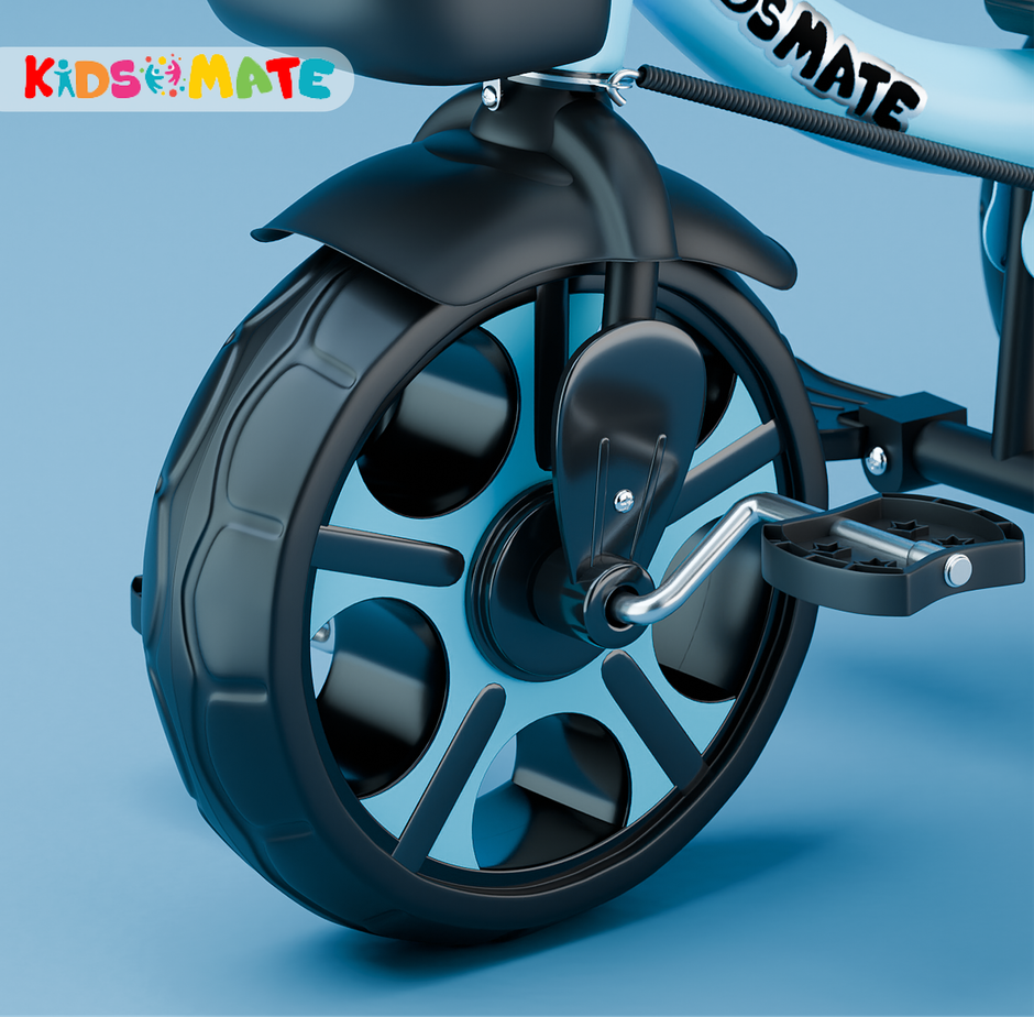 Kidsmate Junior Tricycle with Parental Control for 1 to 4 Years | Capacity 30 kgs | Blue