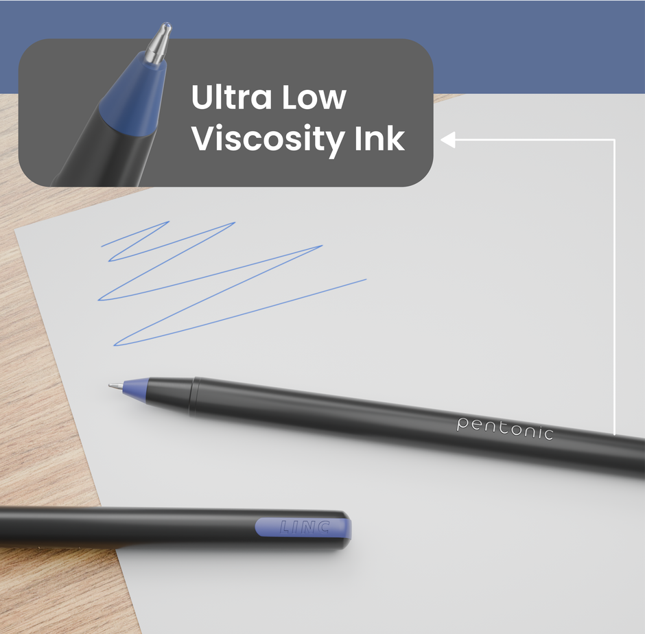 Pentonic Ball Pens, 0.7 mm Tip, Blue Ink