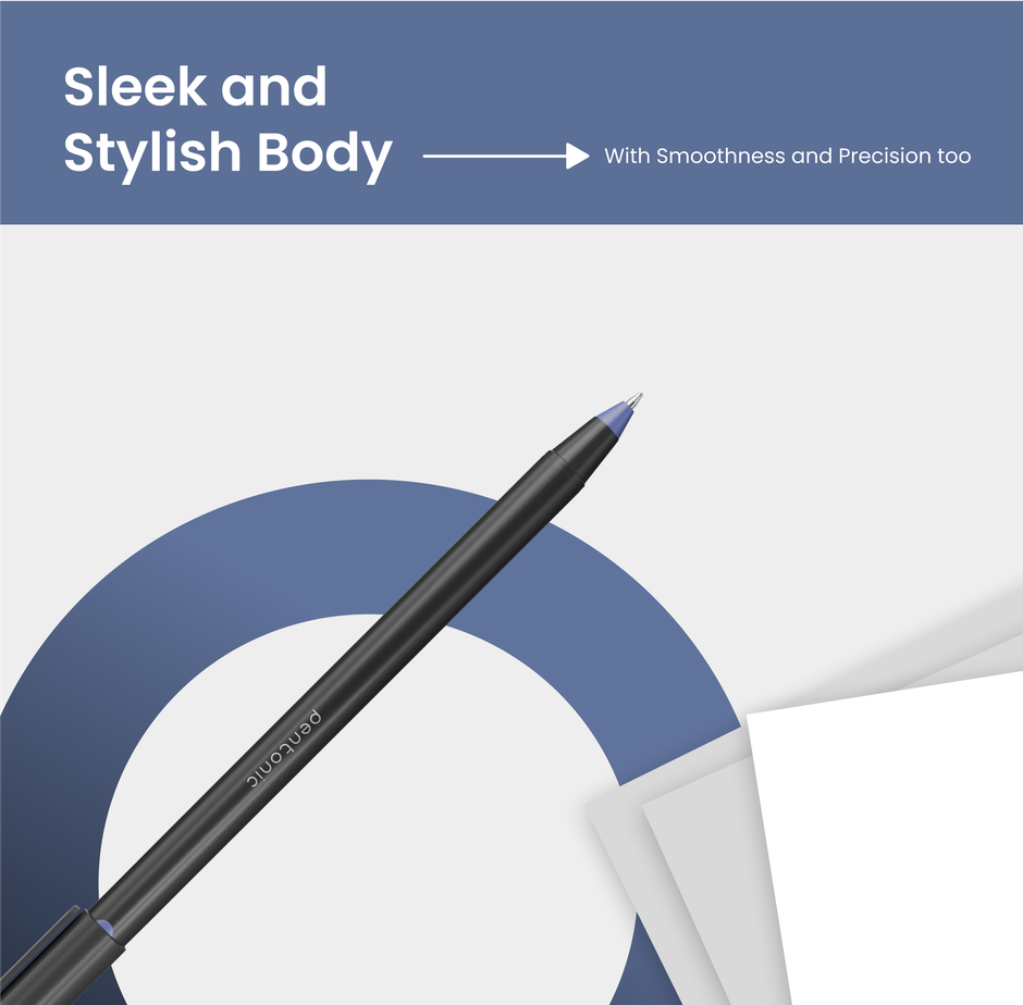 Pentonic Ball Pens, 0.7 mm Tip, Blue Ink