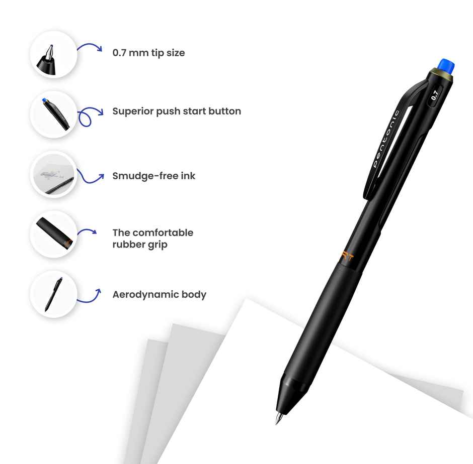 Pentonic B RT Ball Pens, Blue Ink