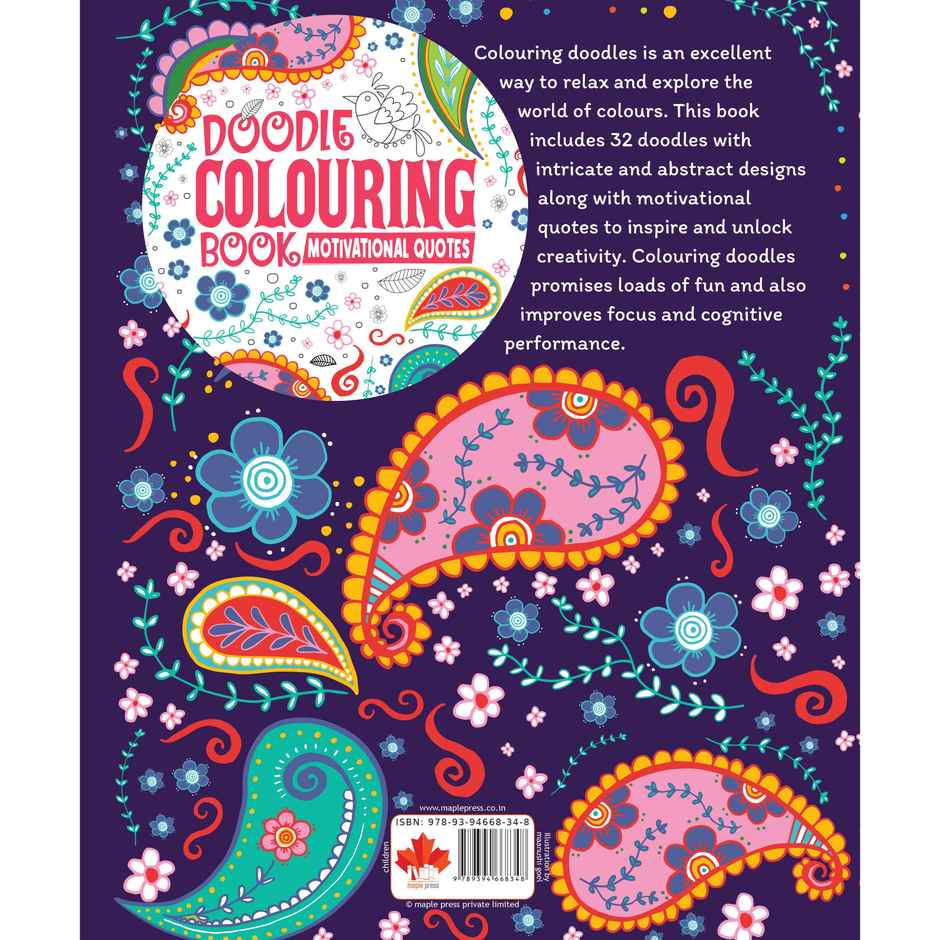 Doodle Colouring Book for Kids | Motivational Quotes | Age 4+ | Colouring Activity Book
