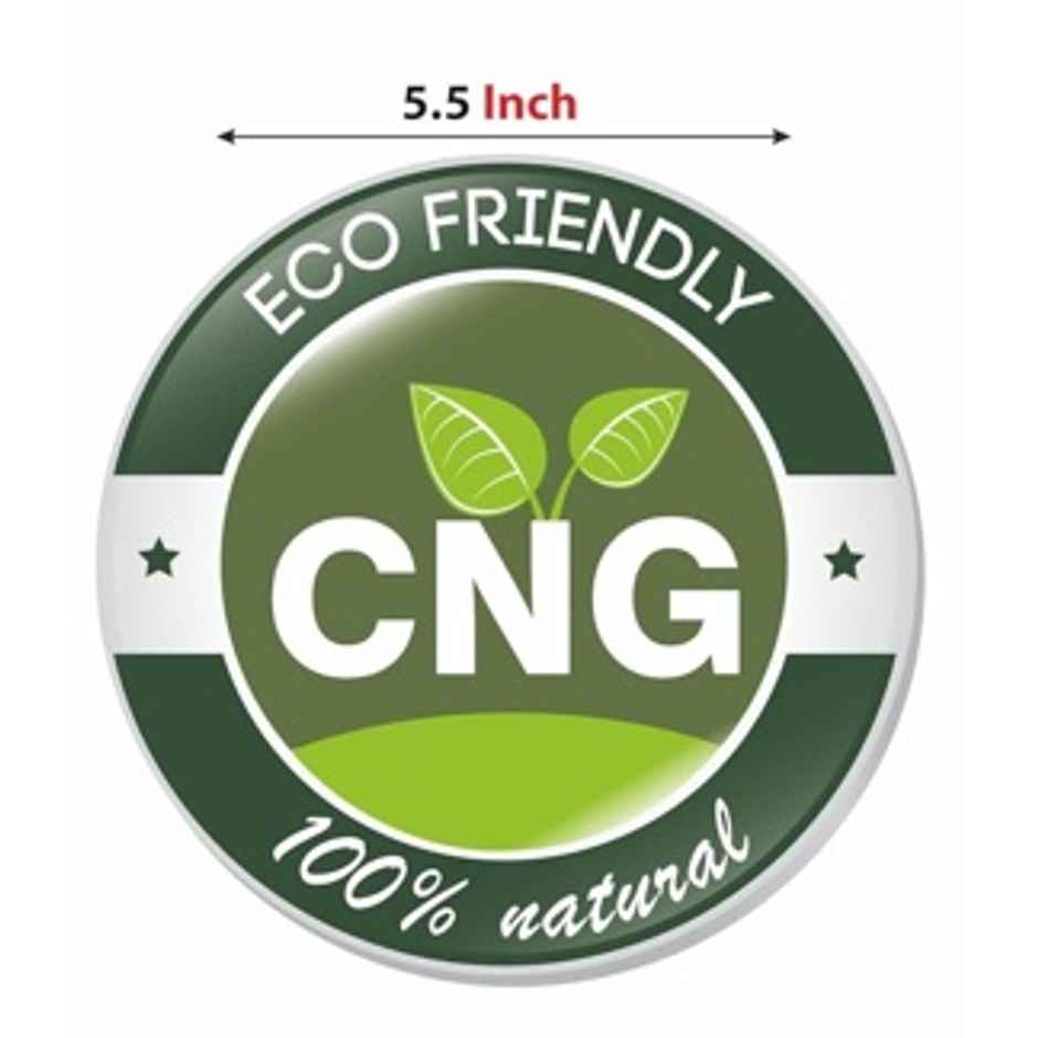 TiyuTrendzz 6 Pcs Combo Self Adhesive Stickers for Car - 2 CNG | 2 Green Fuel Lid