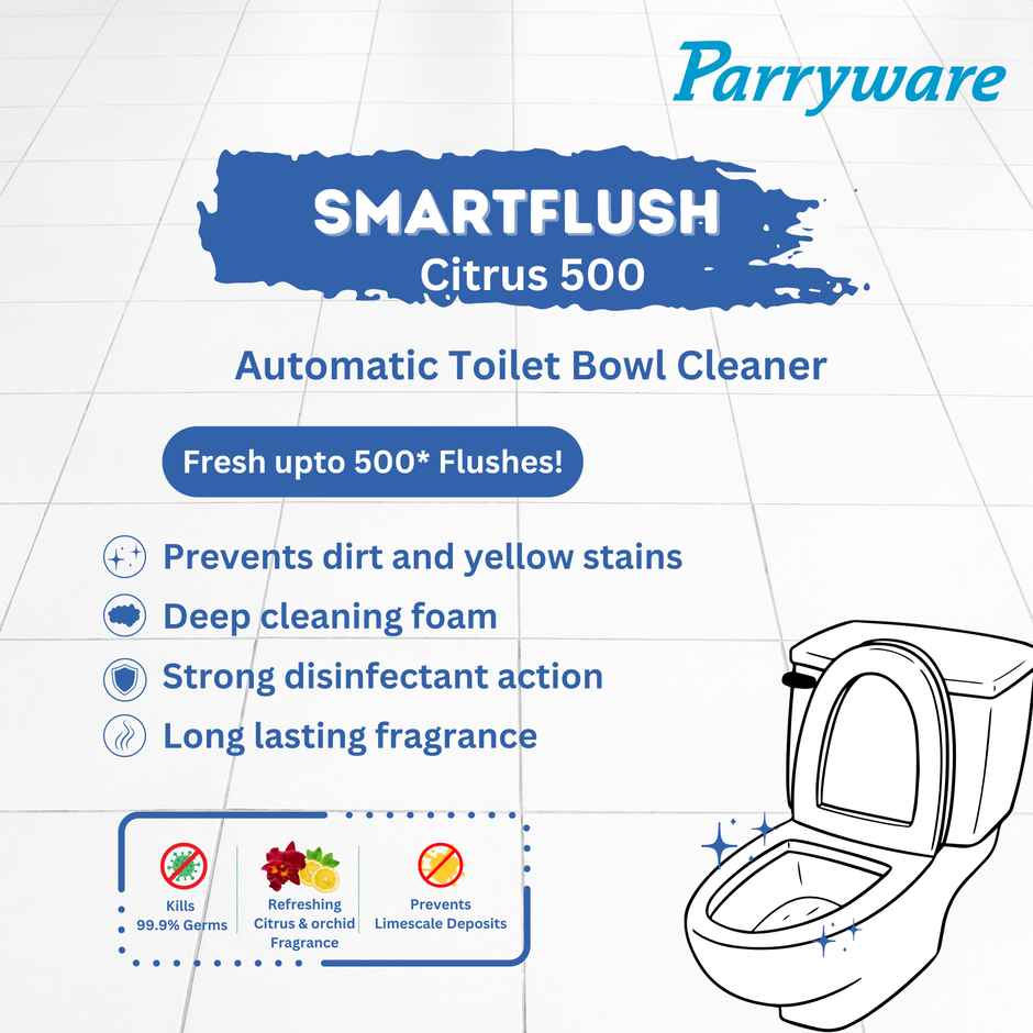 Parryware Smartflush Citrus 500 And Mystic 500 - Automatic Toilet Bowl Cleaner Combo Pack