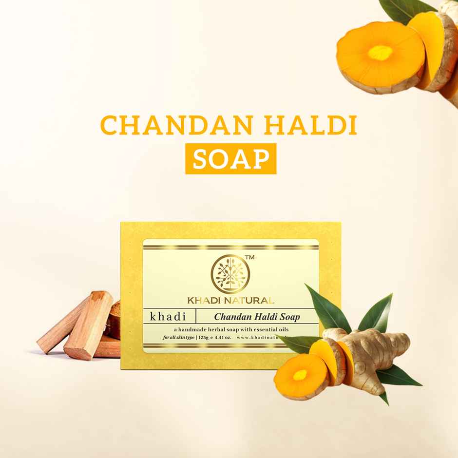 Khadi Natural Chandan Haldi Soap For Visibly Bright Skin