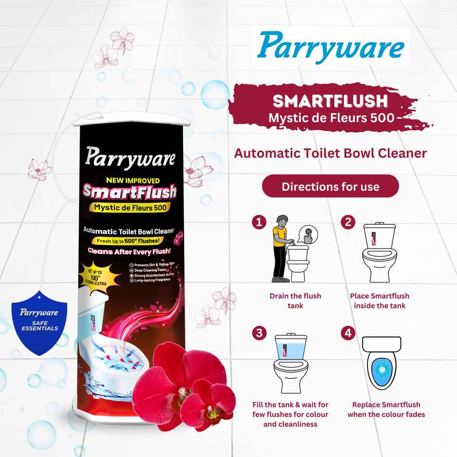 Parryware Smartflush Citrus 500 And Mystic 500 - Automatic Toilet Bowl Cleaner Combo Pack