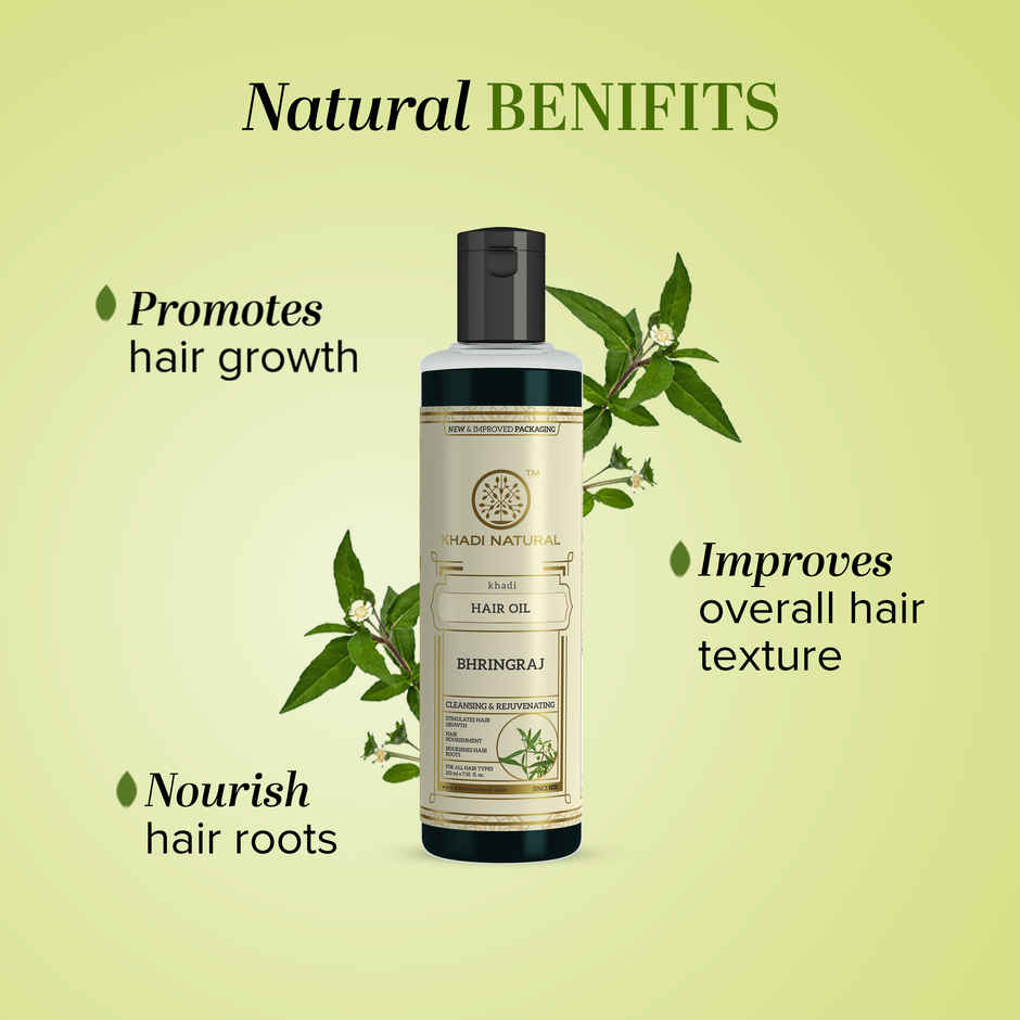 Khadi Natural Bhringraj Hair Oil Enhances Hair Health And Shine