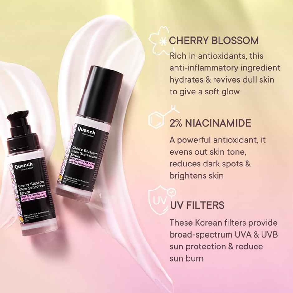 Quench Botanics Cherry Blossom Glow Sunscreen Serum