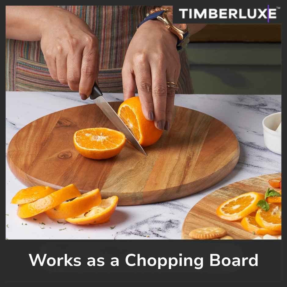 Timberluxe Round Serving Platter & Cutting Board | 12 in