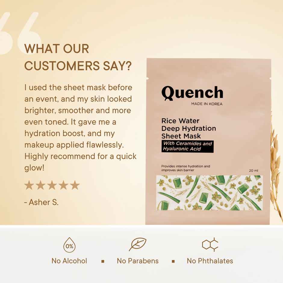Quench Botanics Rice Water Deep Hydration Sheet Mask