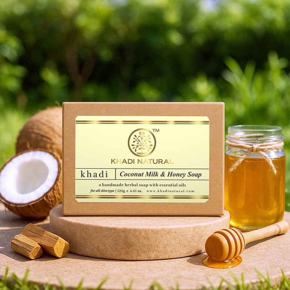 Khadi Natural Coconut Milk And Honey Handmade Soap | Moisturizes Dry Skin,