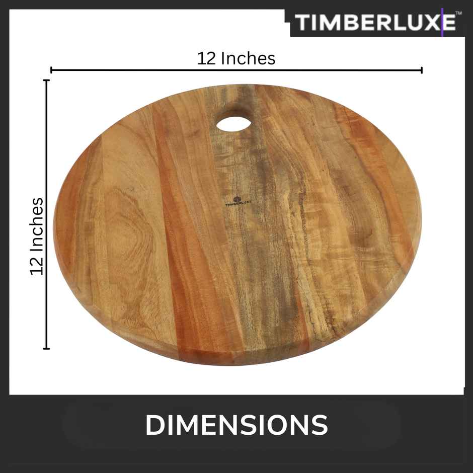 Timberluxe Round Serving Platter & Cutting Board | 12 in