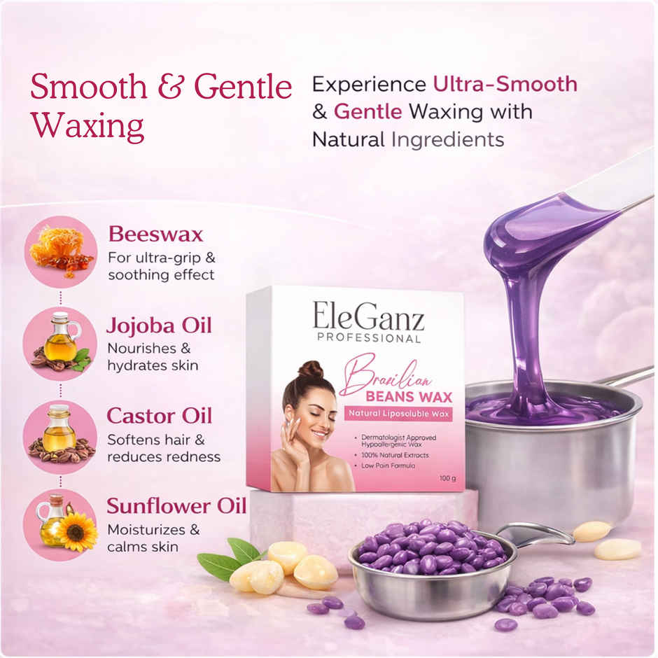 EleGanz Professional Brazilian Beans Hair Removal Natural Liposoluble Wax