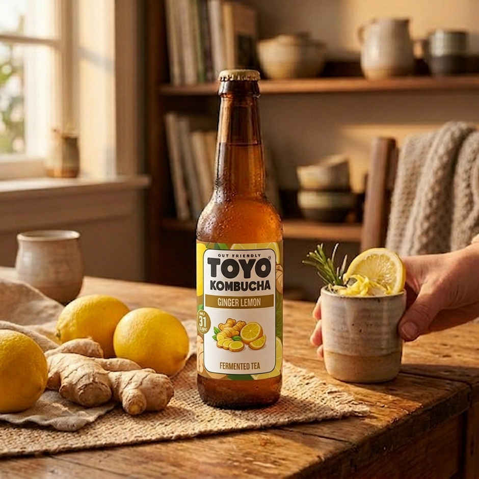 Toyo Kombucha Low Sugar Ginger Lemon | Non-Alcoholic Kombucha