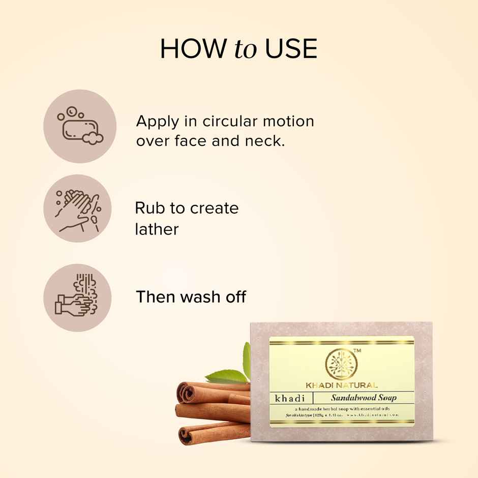Khadi Naturals Sandalwood Soap For Bright and Glowing Skin