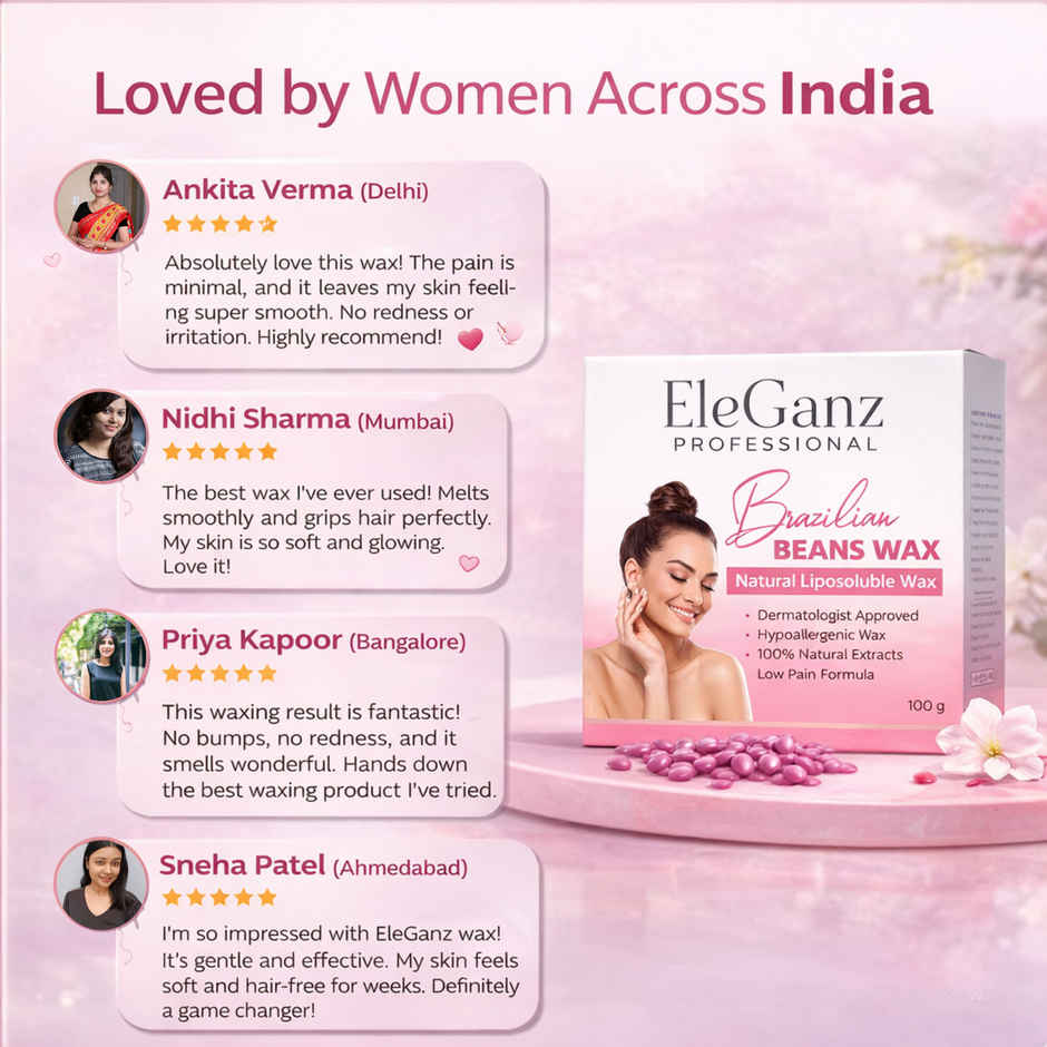 EleGanz Professional Brazilian Beans Hair Removal Natural Liposoluble Wax