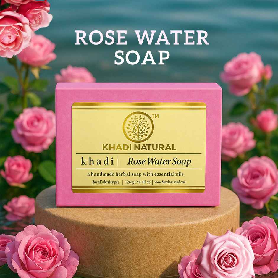 Khadi Natural Rosewater Soap For Gentle Cleansing