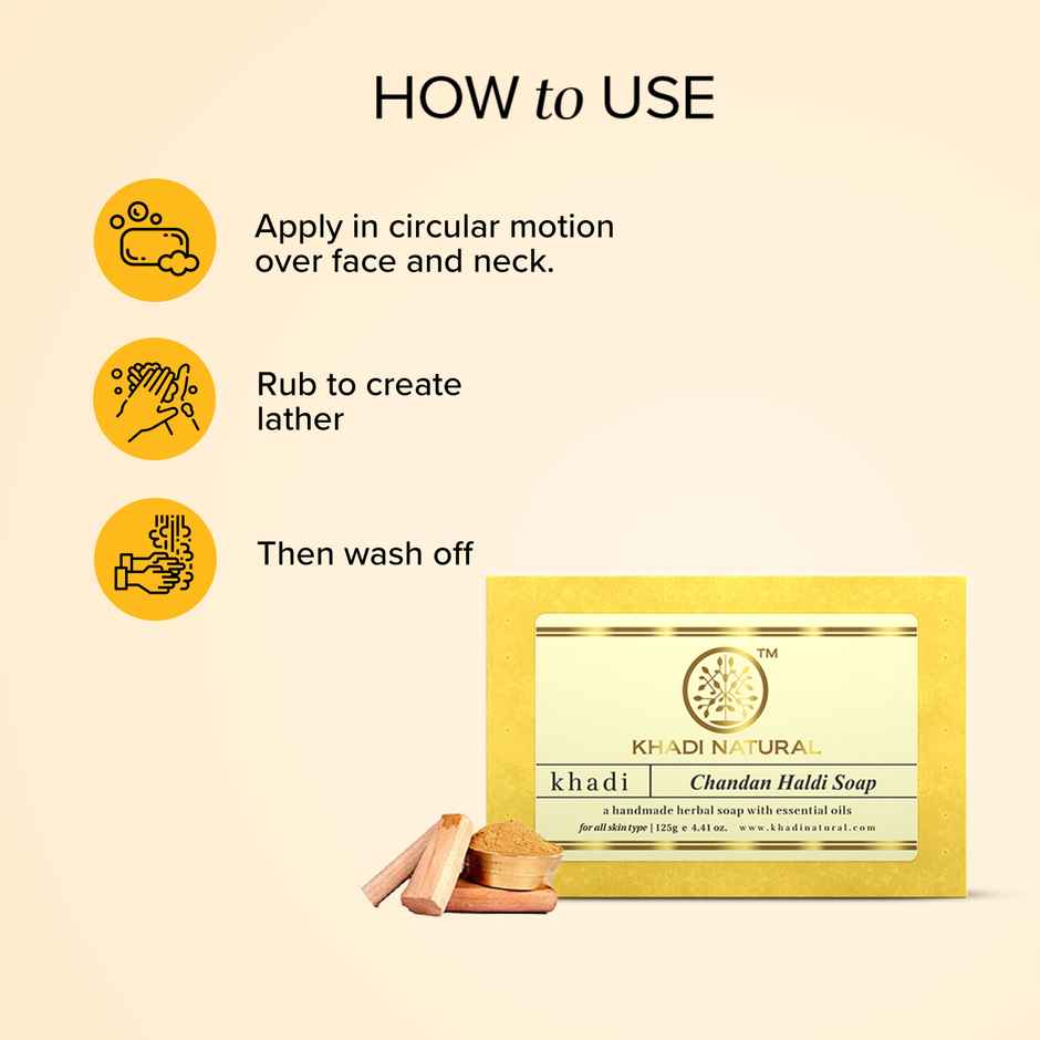 Khadi Natural Chandan Haldi Soap For Visibly Bright Skin