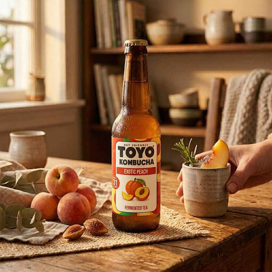 Toyo Kombucha Low Sugar Exotic Peach | Non-Alcoholic Kombucha