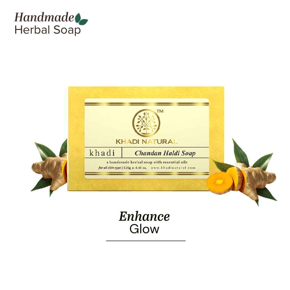 Khadi Natural Chandan Haldi Soap For Visibly Bright Skin