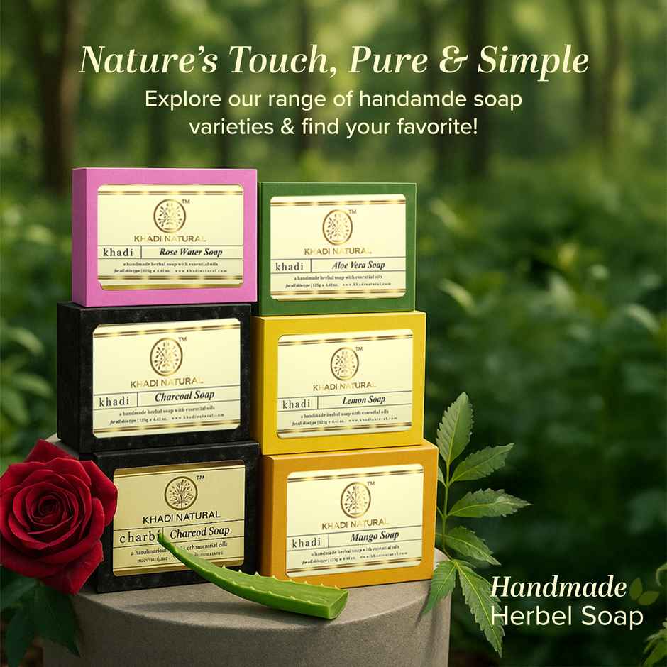 Khadi Natural Rosewater Soap For Gentle Cleansing