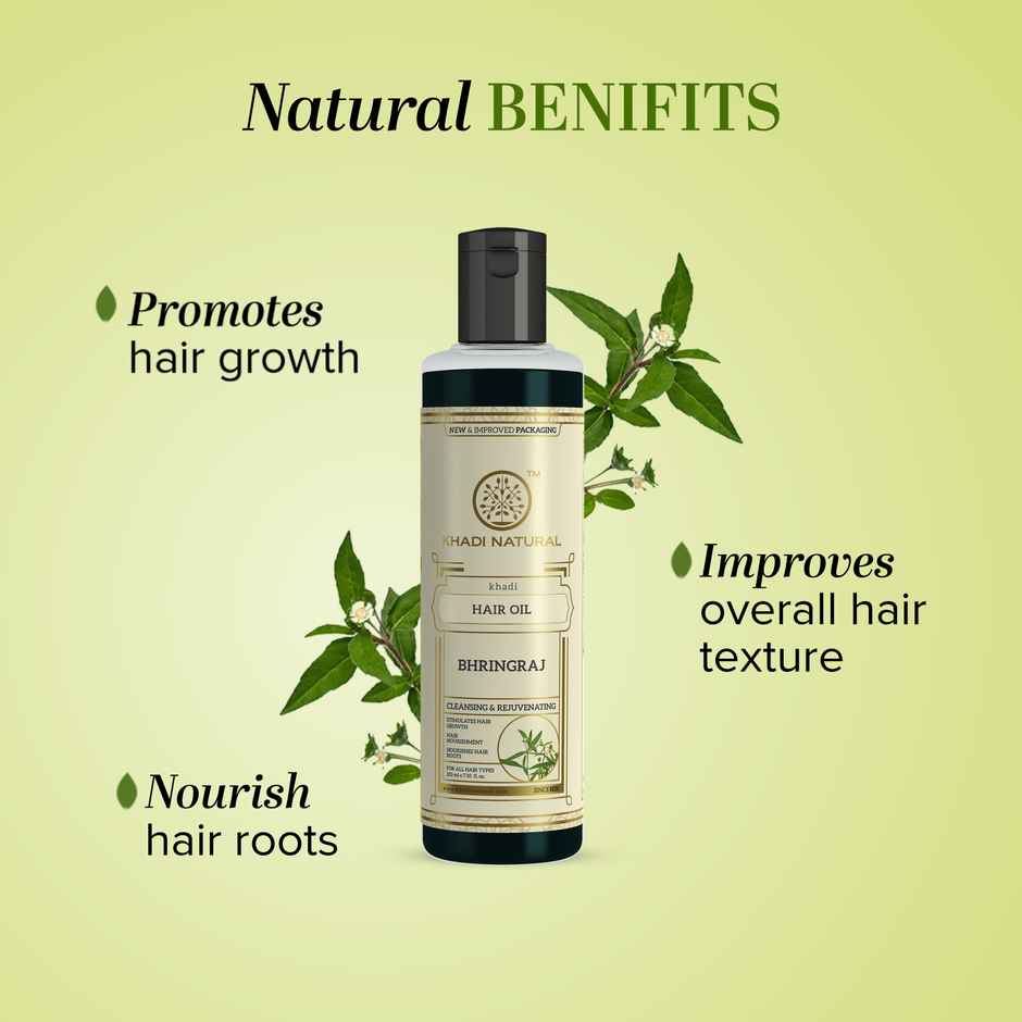 Khadi Natural Bhringraj Hair Oil Enhances Hair Health And Shine