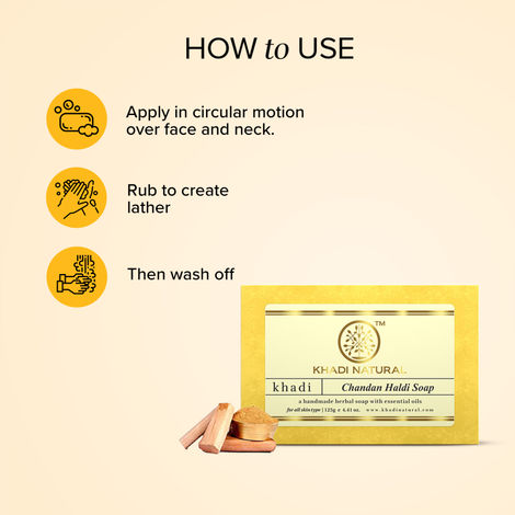 Khadi Natural Chandan Haldi Soap For Visibly Bright Skin