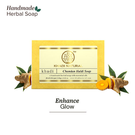 Khadi Natural Chandan Haldi Soap For Visibly Bright Skin