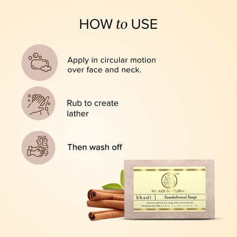 Khadi Natural Sandalwood Soap For Bright and Glowing Skin