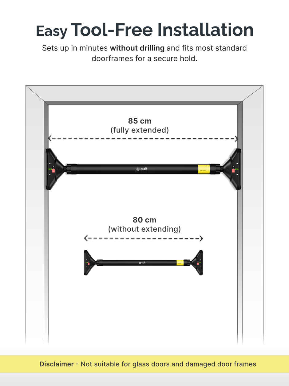 Cultfit Pull Up Bar 6th Gen | Black