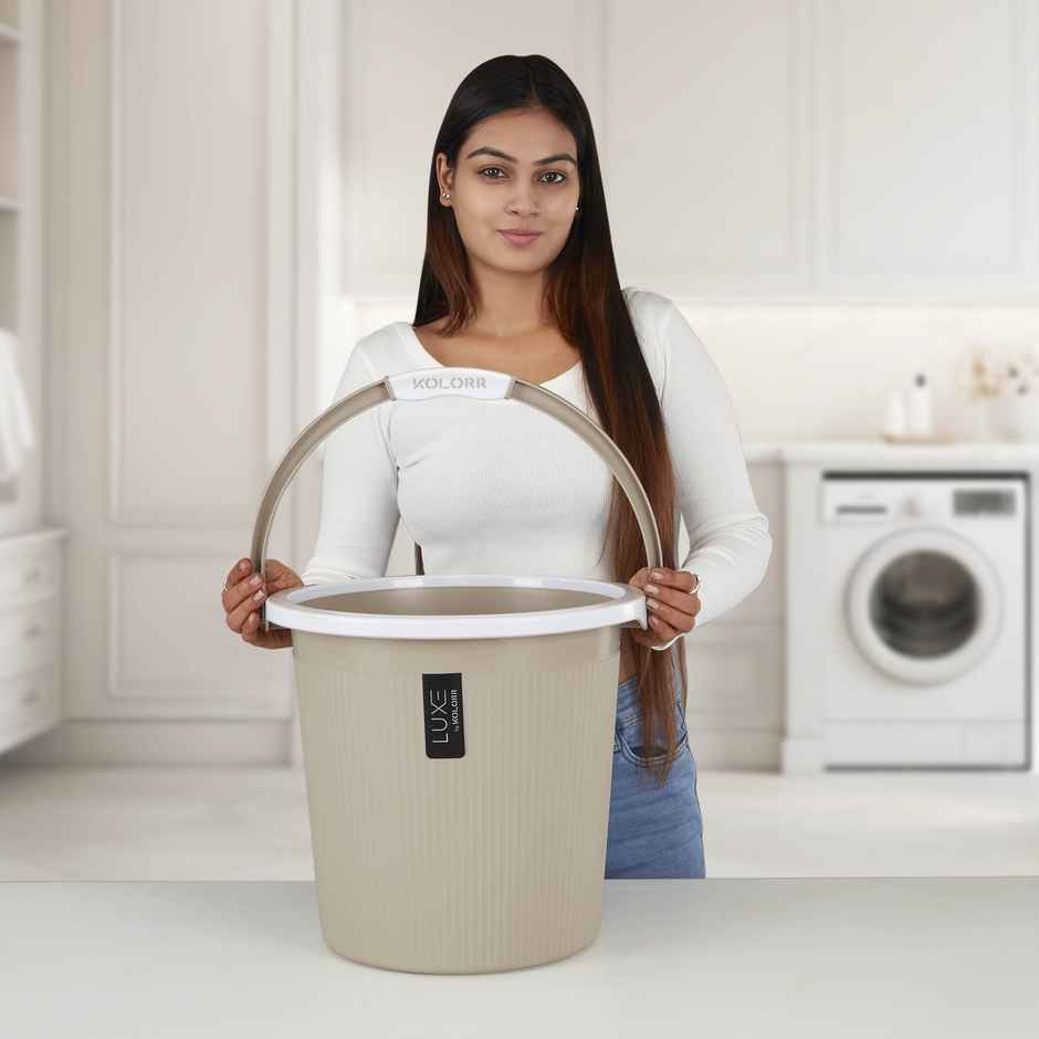 Kolorr Luxe Bucket | (Bucket 20L X 1) - Sand Stone Bathroom Bucket | Strong Bathroom Bucket