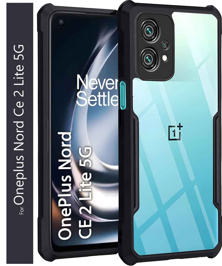 Kwine Case Oneplus Nord Ce 2 Lite Back Cover - Black Bordered Transparent Case